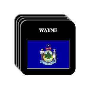  US State Flag   WAYNE, Maine (ME) Set of 4 Mini Mousepad 
