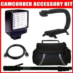  + LED Video Light + Light weight Monopod + Camcorder Carrying Case 