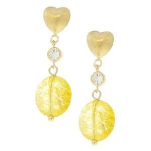   Yellow Cracked Glass Vermeil CZ Earrings ``` Special 20%  Jewelry