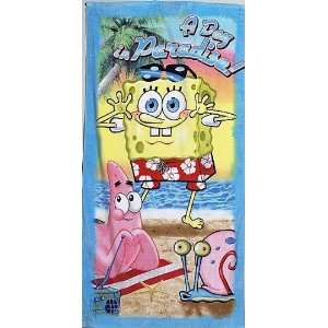    Spongebob Squarepants Day in Paradise Beach Towel: Home & Kitchen
