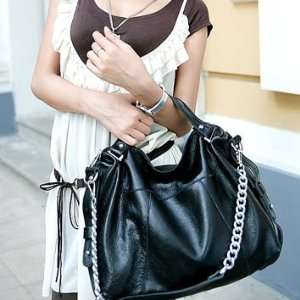   Bag Handbag Large Tote Chain Women New Black 1170023 
