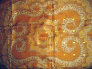 Yellow Khaki Paper Silk Sari Saree Fabric Dress Clothin  