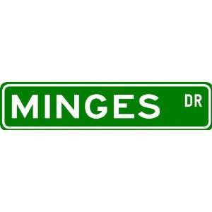  MINGES Street Sign ~ Personalized Family Lastname Novelty 