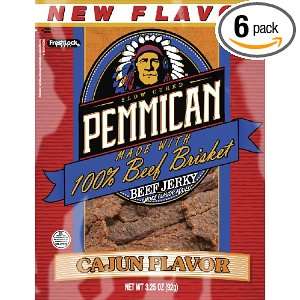 Pemmican Premium Louisiana Cajun Beef Jerky, 3.25 Ounce Bags (Pack of 