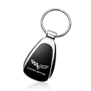  Corvette C6 Black Tear Drop Key Chain: Automotive