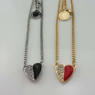 New Marc by M Jacobs Multicolor Heart With Crystal Pendant Necklace 