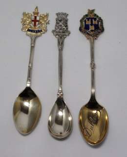 Collectible souvenir silver spoons vintage European Map  