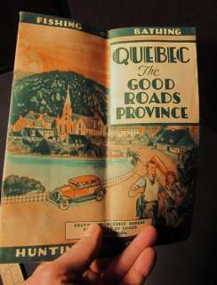 RARE 1932 Auto Car Quebec Canada Travel Book Map  
