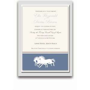   Rectangular Wedding Invitations   Horse Wisper Steel