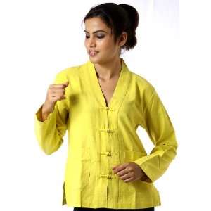   Yellow Banarasi Top for Young Ladies   Pure Raw Silk 