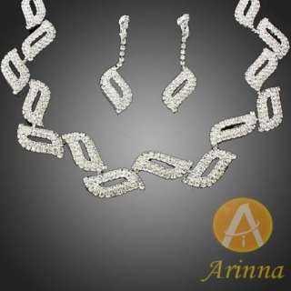 ARINNA irregular shapes chandelier earrings BIB necklace set Swarovski 