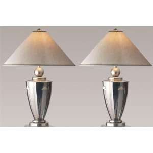  Dover Table Lamps   Set of 2 29h Black Chrome: Home 