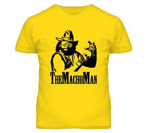 Macho Man Cool Wrestling Randy 80s Retro Yellow T Shirt  