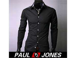   Casual Patch Slim fit Long Sleeve Formal Shirt Luxury 3size  