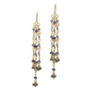  Glance Designs Gold Filled Clover Iolite Dangle Earrings: Jewelry