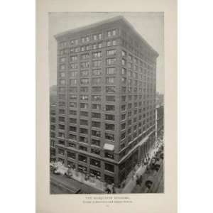  1902 Chicago Marquette Building Dearborn Adams Print 