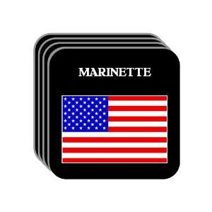  US Flag   Marinette, Wisconsin (WI) Set of 4 Mini Mousepad 