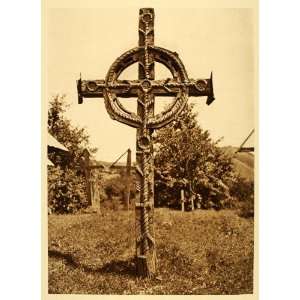 1932 Wood Cross Maramures Transylvania Romania Romanian   Original 