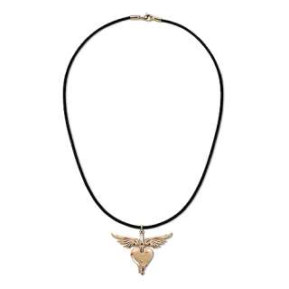 NIP Genuine BON JOVI Heart Dagger Necklace in black velvet bag Jewelry 
