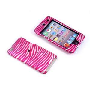   iTouch 4 (it4 Hard Pink Zebra Silver) Cell Phones & Accessories