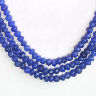 VERY ATTRACTIVE 298.00 CTS NATURAL FACETED 3 LINE BLUE SAPPHIRE BEADS 