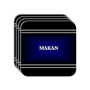 Personal Name Gift   MAKAN Set of 4 Mini Mousepad Coasters (black 