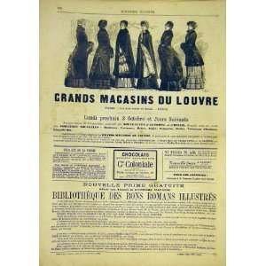   Louvre Fashion Ladies Paris Magasins French Print 1881