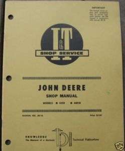 John Deere 435D 4401D Tractor Shop Manual  