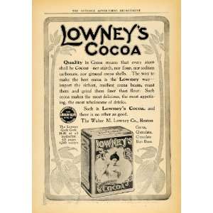  1910 Ad Lowney Cocoa Chocolate Bon Bon Powder Breakfast 