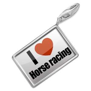 FotoCharms I Love Horse racing   Charm with Lobster Clasp For Charms 