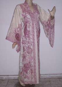   Khaleeji Organza Fancy Dress Abaya Arabic Kaftan Caftan Size 12/14