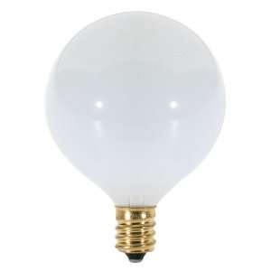 Satco S3260 120V Candelabra Base 25 Watt G16.5 Light Bulb, Gloss White