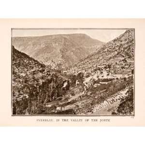  1908 Halftone Print Peyrelau Valley River Jonte Peyreleau 
