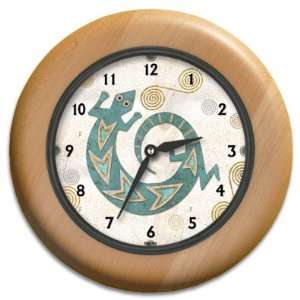 Turquoise Lizard Round Wood Wall Clock: Everything Else