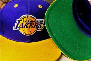 LA Lakers RETRO Snapback Cap Hat Green Underbill  