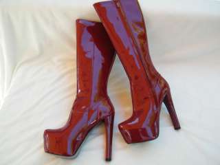 BEBE SHOES heel platforms KENDRA red patent  