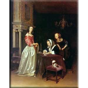   13x16 Streched Canvas Art by Borch, Gerard ter