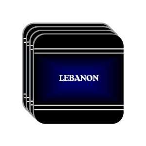   Name Gift   LEBANON Set of 4 Mini Mousepad Coasters (black design