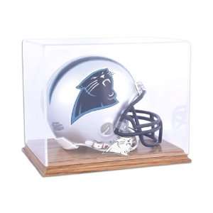  Oak Mini Helmet Panthers Logo Display Case: Sports 