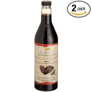 Laurentis Chocolate Mint Syrup, 25.4 Ounce Plastic Bottles (Pack of 2 