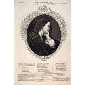  Melancholy Landelle Lady Portrait Face Fine Art 1847