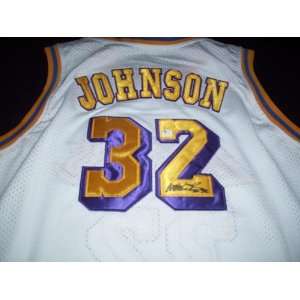   Magic Johnson Autograph Los Angeles Lakers Jersey: Sports & Outdoors