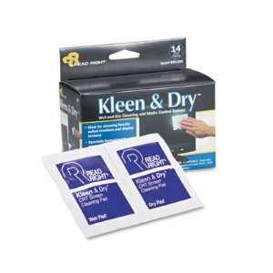  Read Right Kleen and Dry CRT screen cleaner, 18 pads/pack 