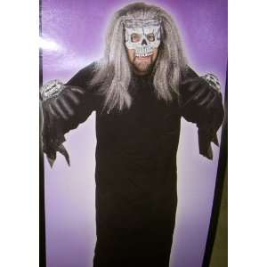  Skull Mask with Hands Ghoul Costume Ages 8 and Up One Size 