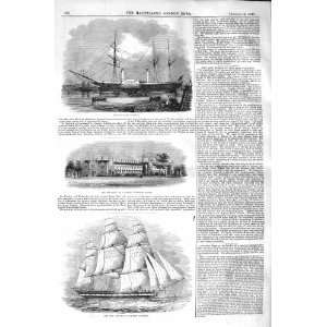  1843 AMERICAN LINE SHIP VICTORIA BUTCHERS ALMSHOUSES 