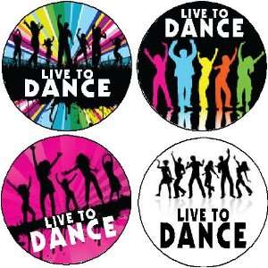  Set of 4 LIVE TO DANCE 1.25 MAGNETS ~ DANCER Everything 
