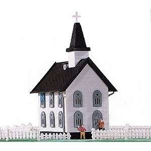  Model Power N Scale Church Kit w/Fence & Grass Mat Toys 