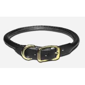   INCH   3/8in wide   BLACK   Round Leather Latigo Collars