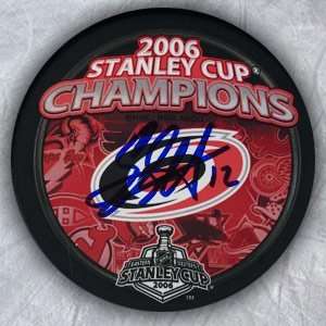  ERIC STAAL Carolina Hurricanes SIGNED Stanley Cup Puck 