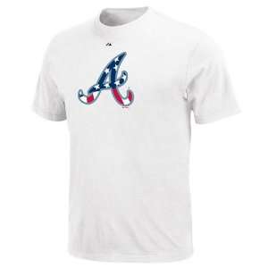   Atlanta Braves White Stars & Stripes Logo T shirt: Sports & Outdoors